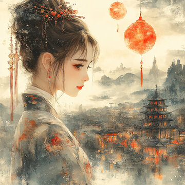 古風美女頭像封面