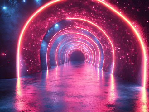 唯美燈光隧道