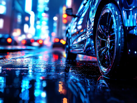 雨夜行人與車輛