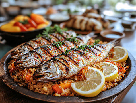 一桌烤魚