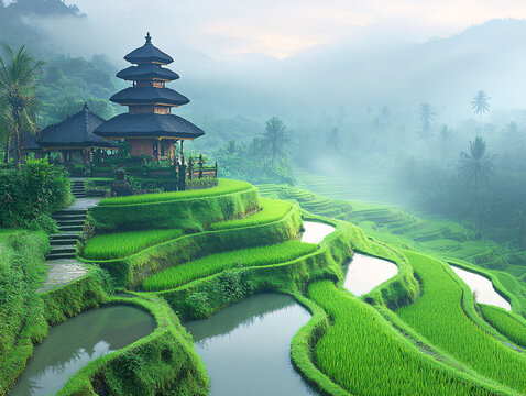 稻田唯美風(fēng)景