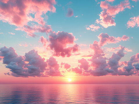 云海落日背景
