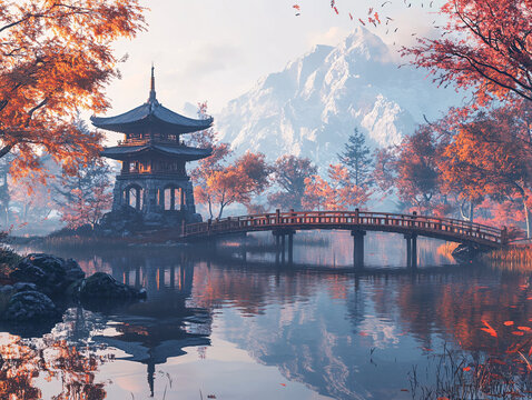 山水樓閣雅致意境風(fēng)