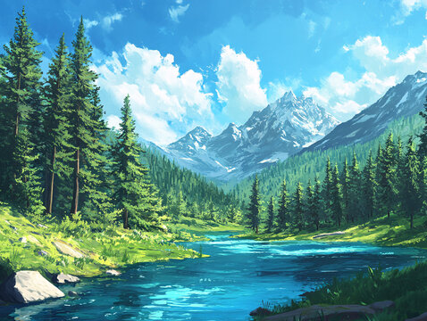 寬屏風(fēng)景畫