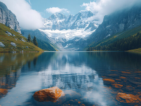 高山湖泊冰磧湖