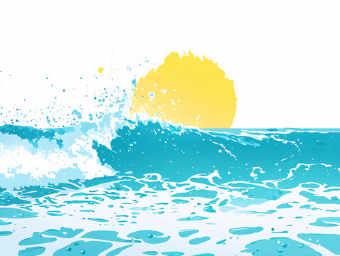 海浪旭日東升