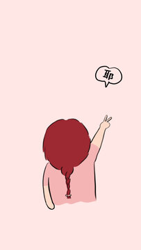小女孩的背影