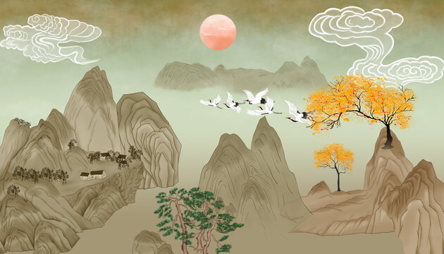 新中式山水畫