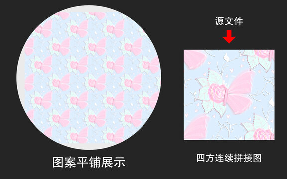 四方連續(xù)圖案蝴蝶花