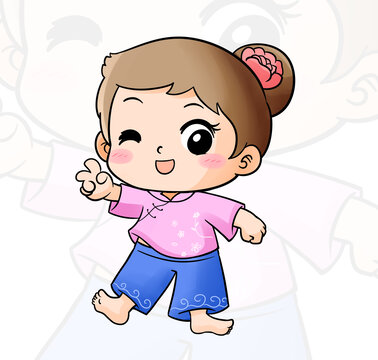 卡通惠安女孩