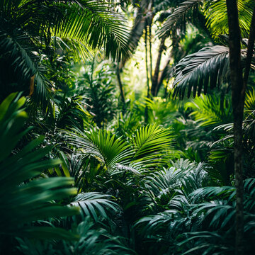 山林綠植背景熱帶雨林