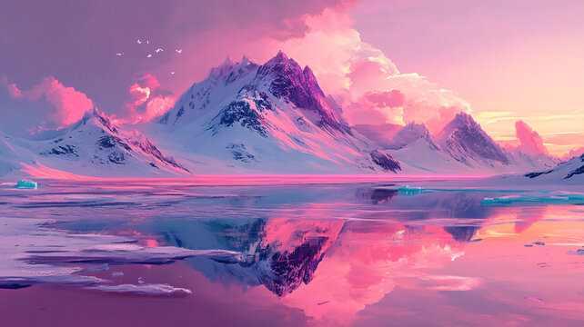 雪山原畫
