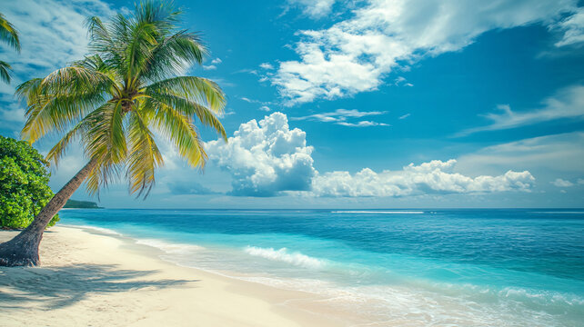 海灘椰樹風景