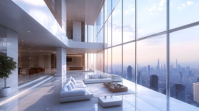 大氣客廳落地門窗場(chǎng)景