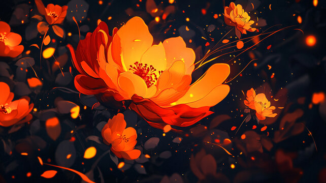 黃金拉絲花卉
