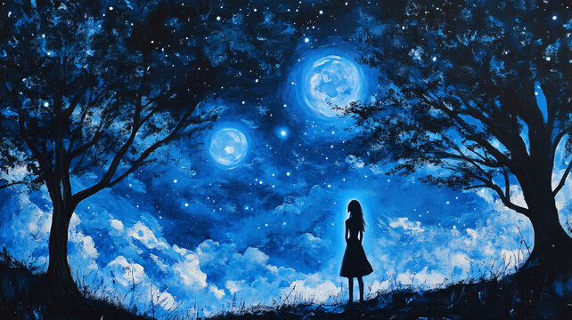 藍(lán)月夜夢(mèng)幻唯美奇幻
