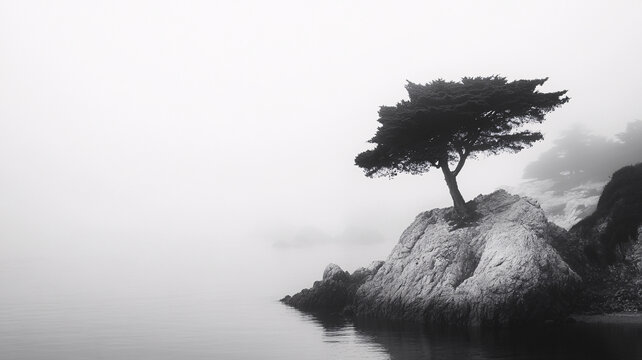 霧里看松