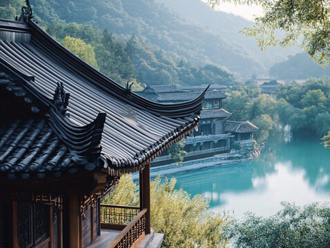 湖景古建筑