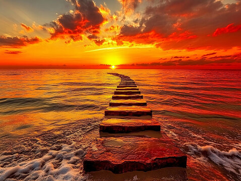 唯美夕陽小路