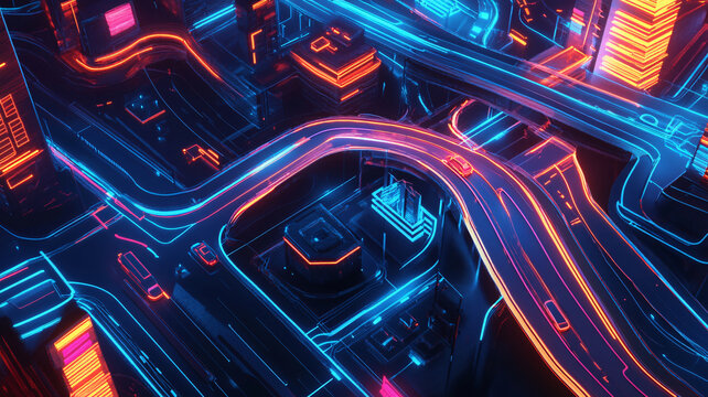 抽象科技道路