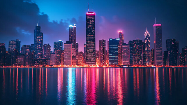 金融中心夜景全景高清