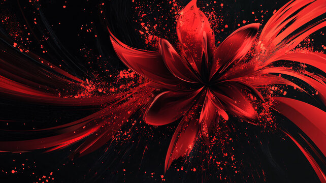 紅色星光花朵背景