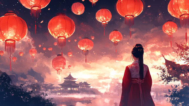 提燈籠的少女