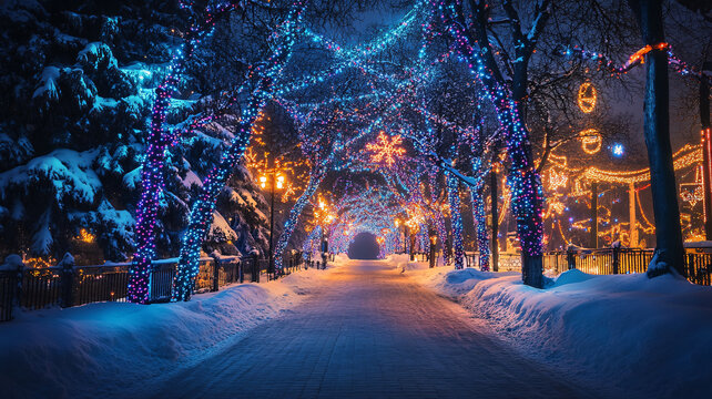 雪巷夜景