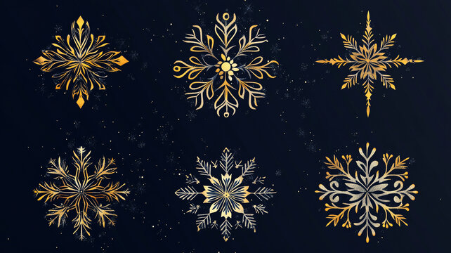 簡(jiǎn)約金色雪花