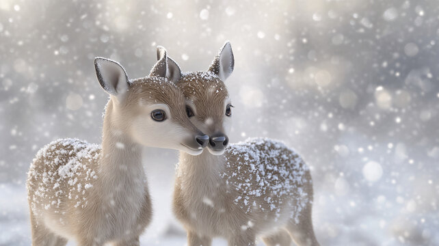 雪地梅花鹿