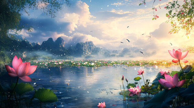 荷花背景