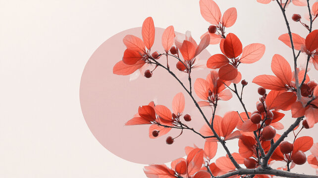 紅色樹葉桌面