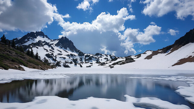 雪山湖泊美景