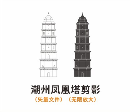 潮州鳳凰塔剪影