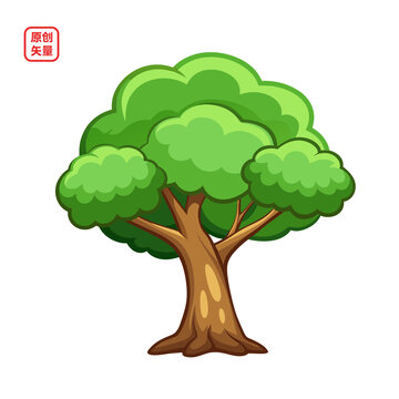 矢量插圖植物一顆茂盛大樹(shù)