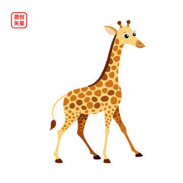 矢量插圖動(dòng)物簡(jiǎn)約長頸鹿