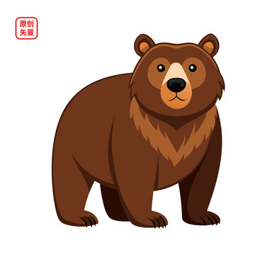 矢量插圖動物卡通強壯棕熊