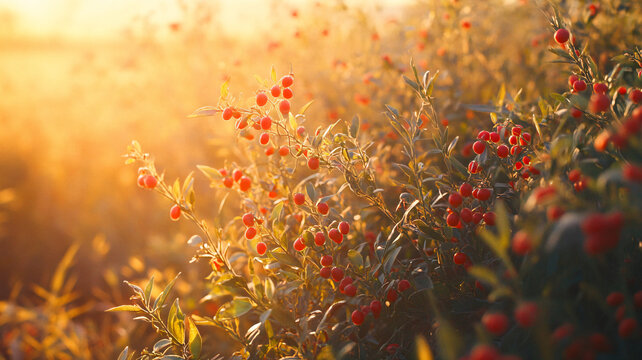 逆光下的紅果