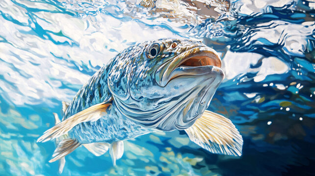 鯉魚(yú)嘴部特寫(xiě)
