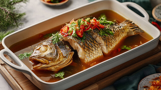 燉魚場景圖