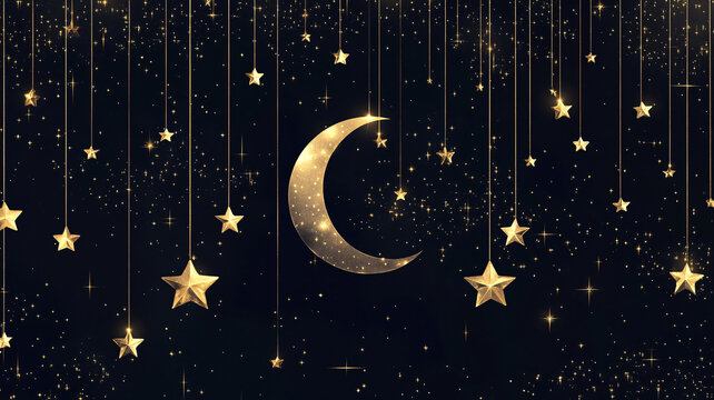 星月交輝夜空
