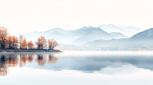 唯美朦朧湖景