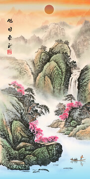 豎幅山水畫
