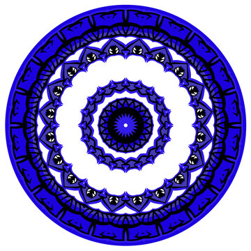 圓形藍(lán)色裝飾印花