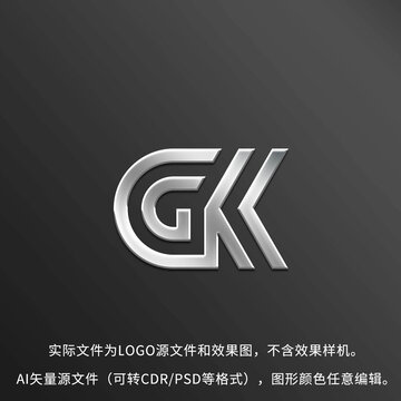 GK字母LOGO標(biāo)志設(shè)計(jì)