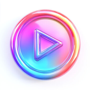 彩虹漸變播放按鈕圖標(biāo)