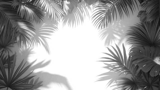 熱帶植物陰影圖案背景圖
