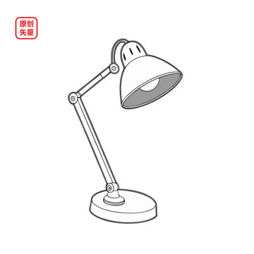 矢量插圖簡約家用臺燈
