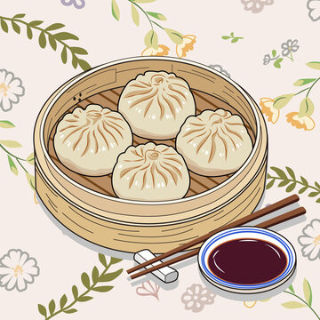 小籠包插畫
