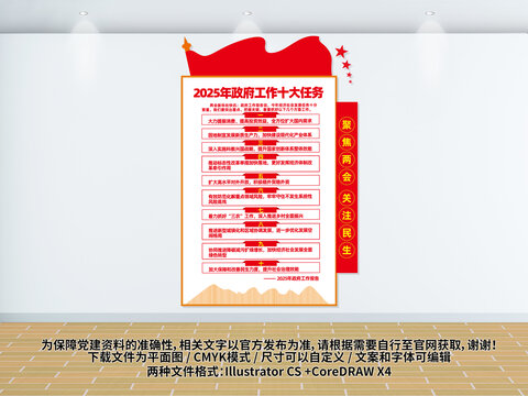 2025年兩會政府工作十大任務(wù)展板